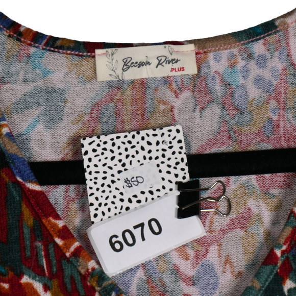 NWT Beeson River Tunic Sweater Women 1X Multicolor Baby Doll Top Boho Cozy Chic - Picture 8 of 8